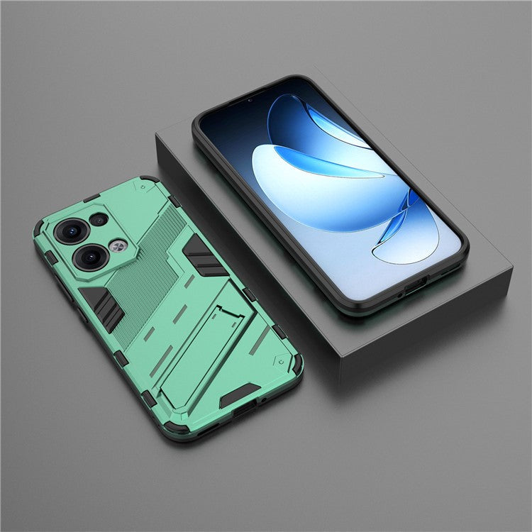 For Oppo Reno13 5G (Global) Case PC + TPU Shockproof Phone Cover with Kickstand - Green