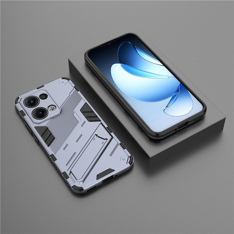 For Oppo Reno13 5G (Global) Case PC + TPU Shockproof Phone Cover with Kickstand - Grey