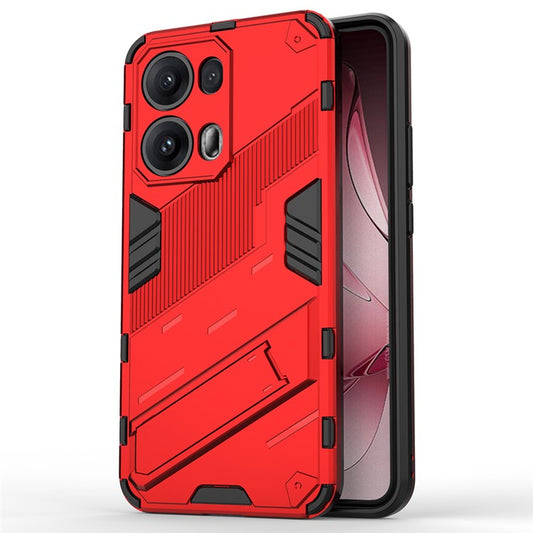 For Oppo Reno13 Pro 5G Case PC + TPU Shockproof Phone Cover with Kickstand - Red