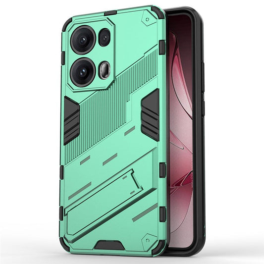 For Oppo Reno13 Pro 5G Case PC + TPU Shockproof Phone Cover with Kickstand - Green
