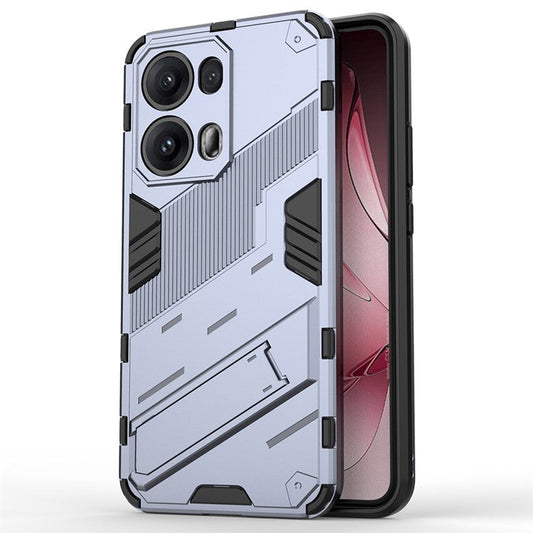 For Oppo Reno13 Pro 5G Case PC + TPU Shockproof Phone Cover with Kickstand - Grey