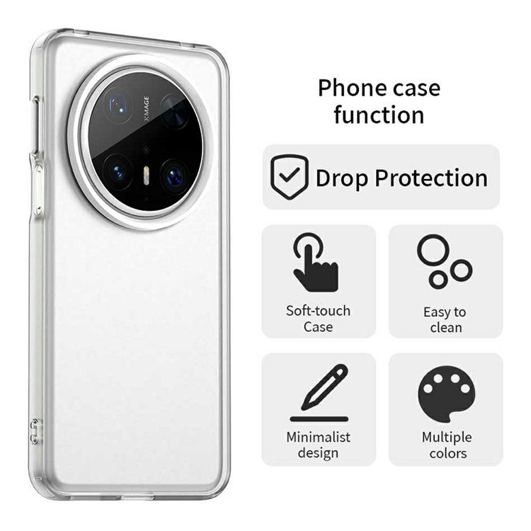 For Huawei Mate 70 Pro / 70 Pro+ Case PC+TPU+PET Matte Anti-Drop Phone Back Cover - White