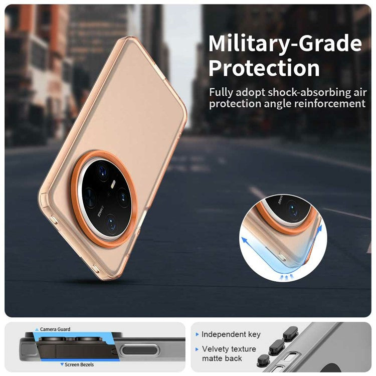 For Huawei Mate 70 Pro / 70 Pro+ Case PC+TPU+PET Matte Anti-Drop Phone Back Cover - Orange