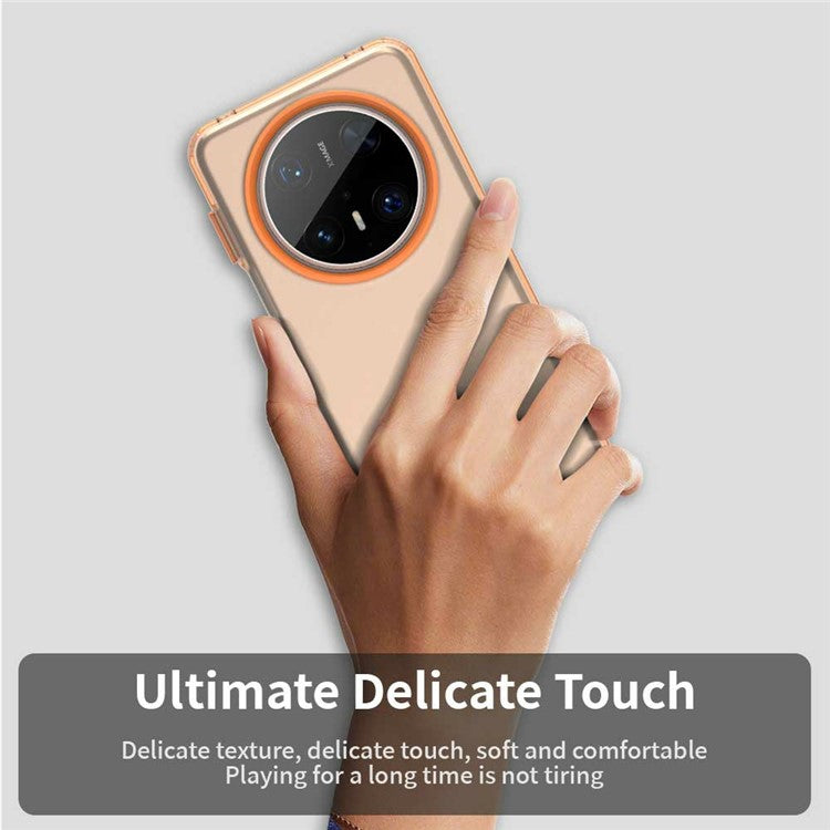 For Huawei Mate 70 Pro / 70 Pro+ Case PC+TPU+PET Matte Anti-Drop Phone Back Cover - Orange