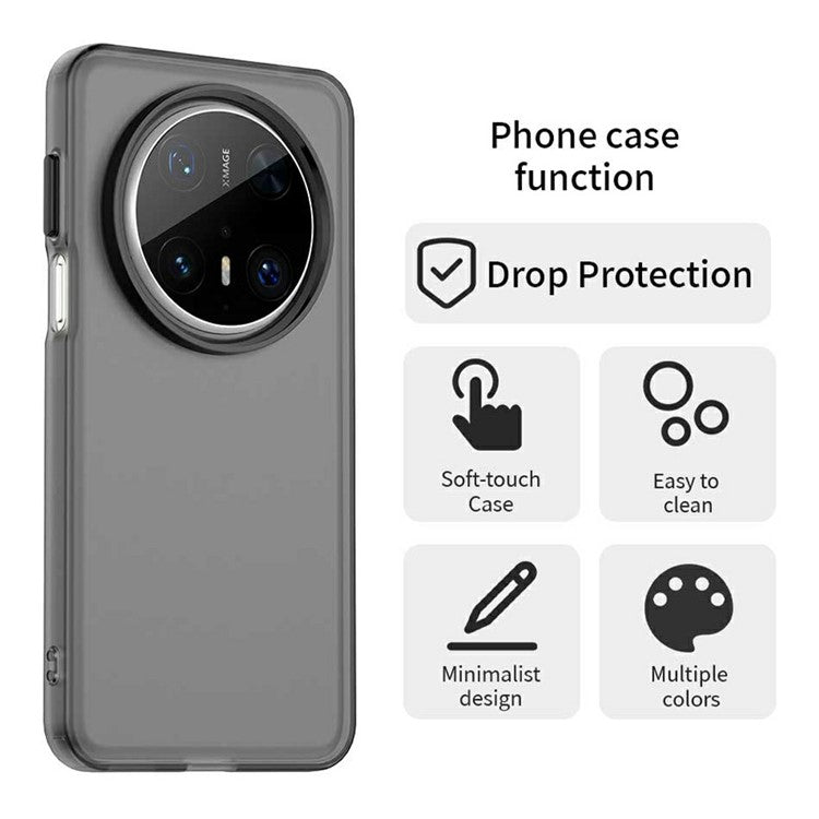 For Huawei Mate 70 Pro / 70 Pro+ Case PC+TPU+PET Matte Anti-Drop Phone Back Cover - Black