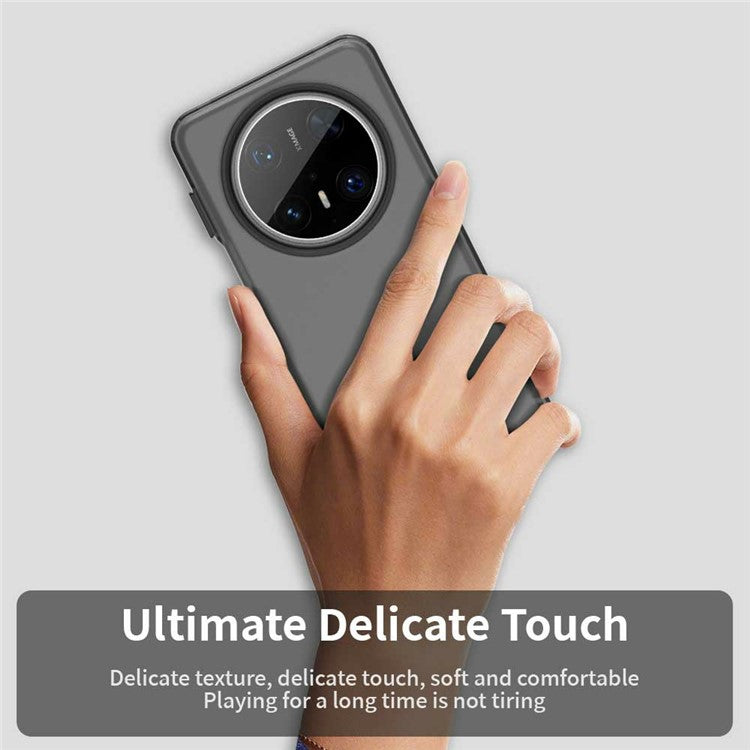 For Huawei Mate 70 Pro / 70 Pro+ Case PC+TPU+PET Matte Anti-Drop Phone Back Cover - Black