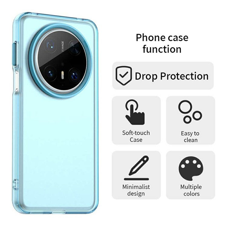 For Huawei Mate 70 Pro / 70 Pro+ Case PC+TPU+PET Matte Anti-Drop Phone Back Cover - Blue
