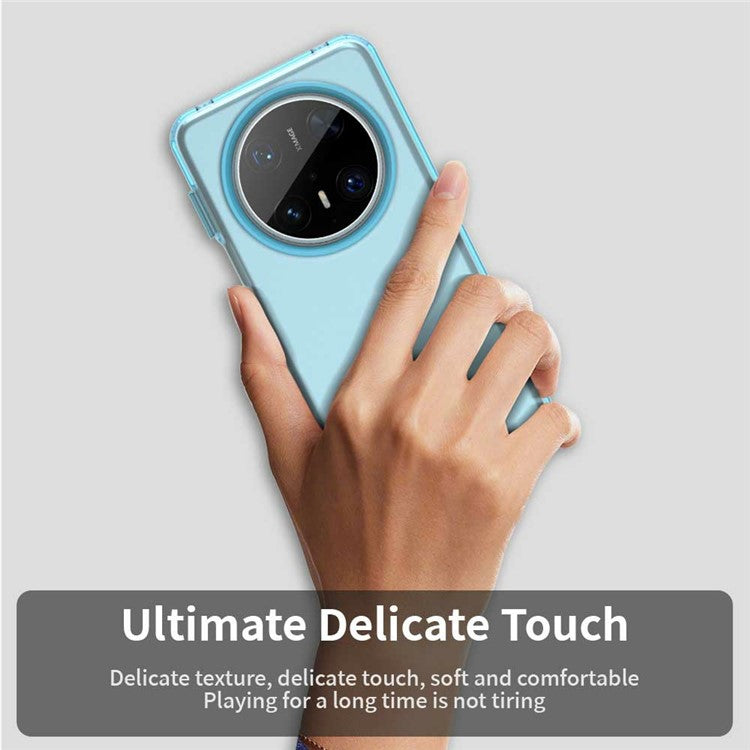 For Huawei Mate 70 Pro / 70 Pro+ Case PC+TPU+PET Matte Anti-Drop Phone Back Cover - Blue