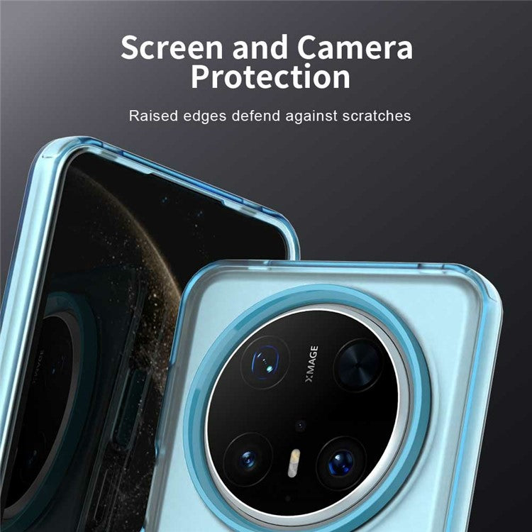 For Huawei Mate 70 Pro / 70 Pro+ Case PC+TPU+PET Matte Anti-Drop Phone Back Cover - Blue