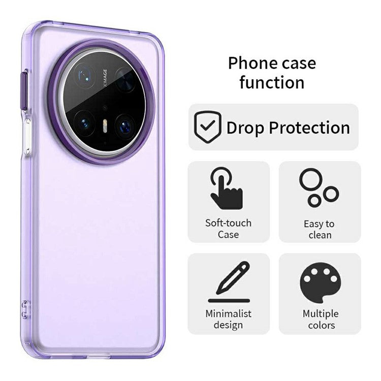 For Huawei Mate 70 Pro / 70 Pro+ Case PC+TPU+PET Matte Anti-Drop Phone Back Cover - Purple
