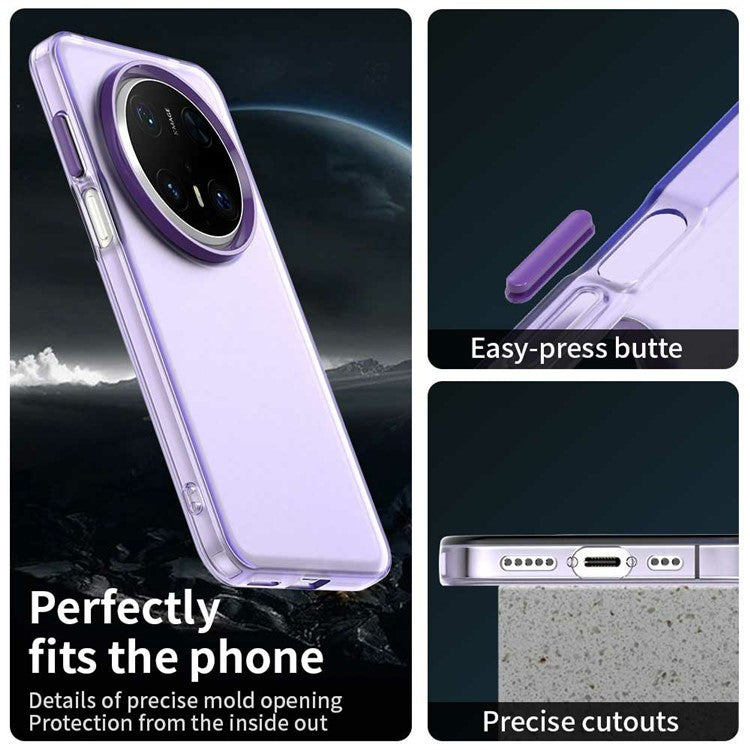 For Huawei Mate 70 Pro / 70 Pro+ Case PC+TPU+PET Matte Anti-Drop Phone Back Cover - Purple