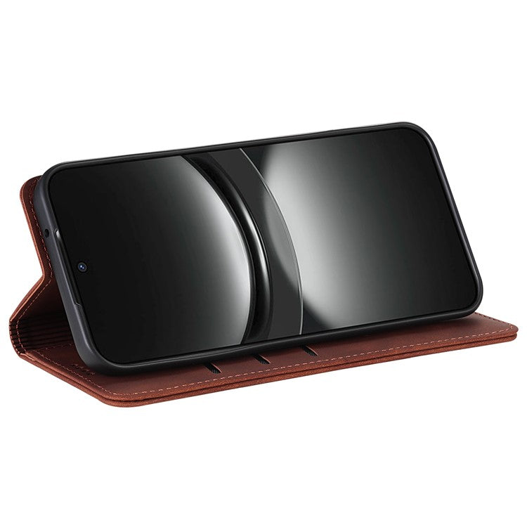 AZNS For Oppo Reno13 Pro 5G Case PU Leather Wallet Phone Cover - Brown