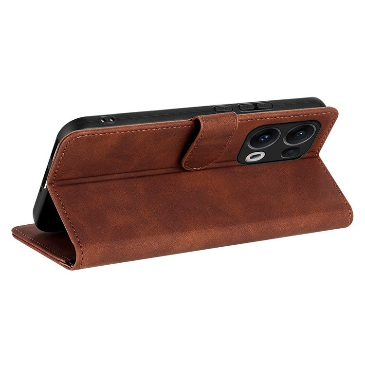 AZNS For Oppo Reno13 Pro 5G Case PU Leather Wallet Phone Cover - Brown