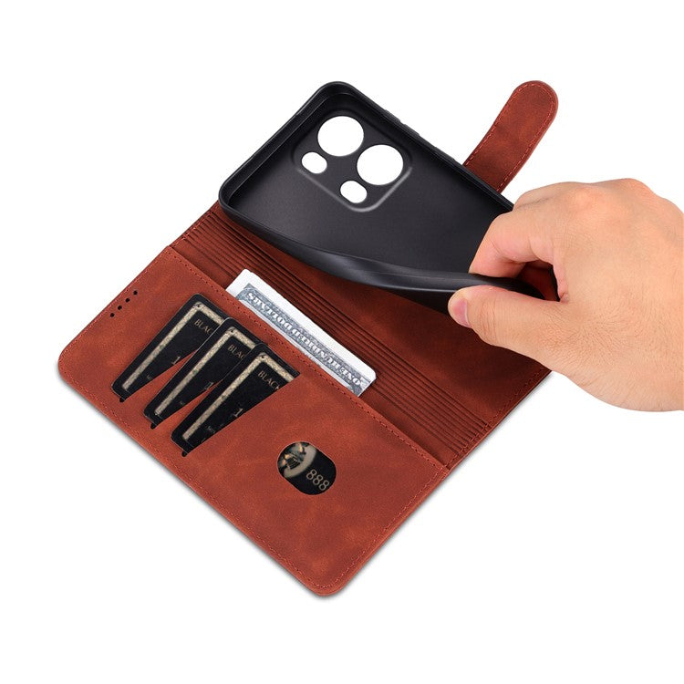 AZNS For Oppo Reno13 Pro 5G Case PU Leather Wallet Phone Cover - Brown