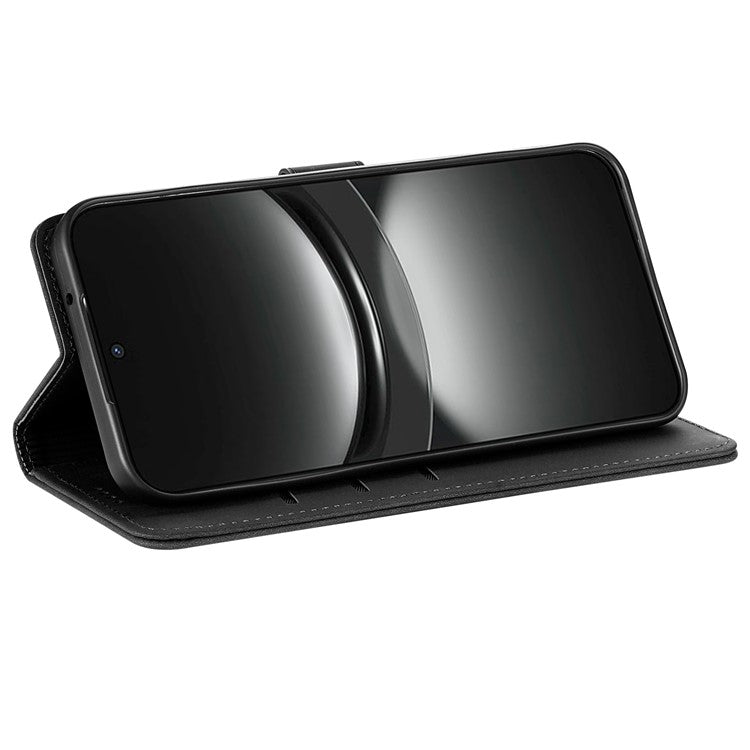 AZNS For Oppo Reno13 Pro 5G Case PU Leather Wallet Phone Cover - Black