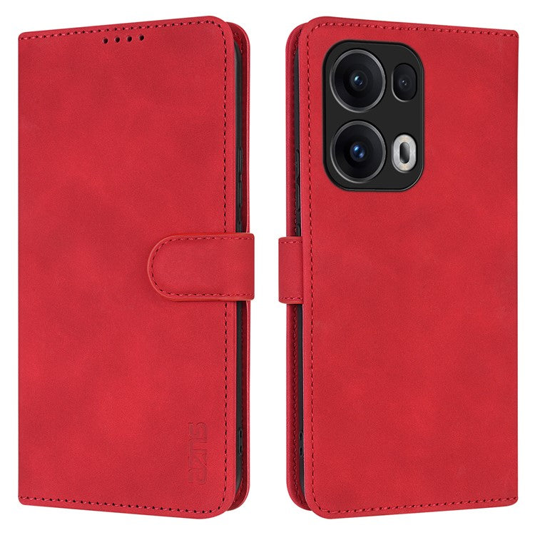 AZNS For Oppo Reno13 Pro 5G Case PU Leather Wallet Phone Cover - Red
