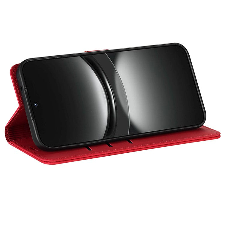 AZNS For Oppo Reno13 Pro 5G Case PU Leather Wallet Phone Cover - Red