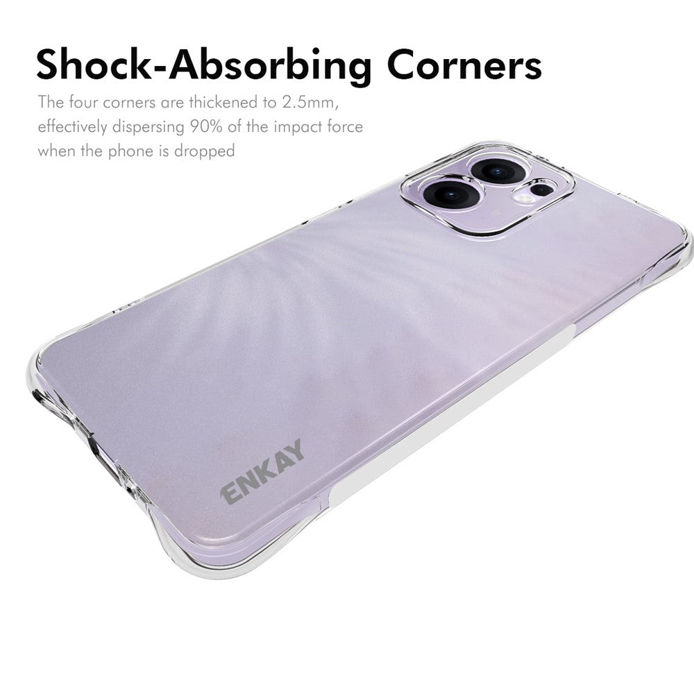 For Oppo Reno13 F 5G Clear Phone Case ENKAY HAT PRINCE Shockproof Anti-Slip TPU Cover - Transparent