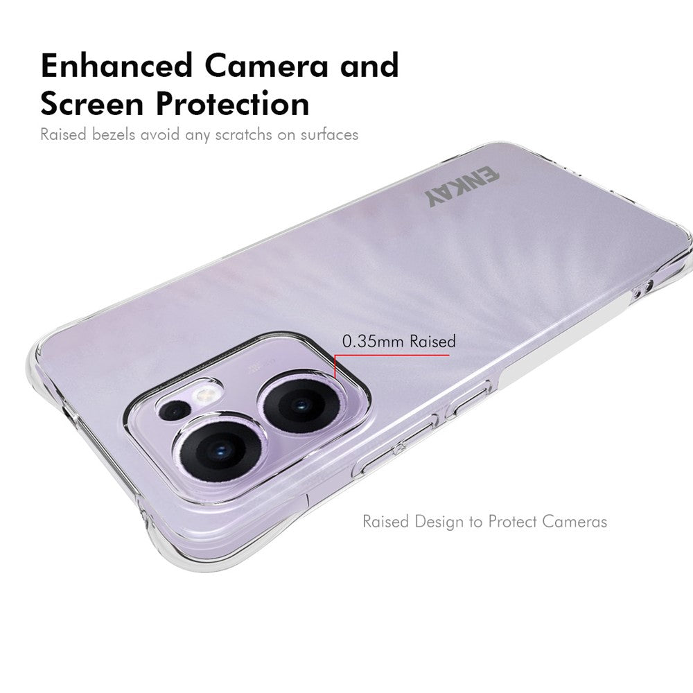 For Oppo Reno13 F 5G Clear Phone Case ENKAY HAT PRINCE Shockproof Anti-Slip TPU Cover - Transparent