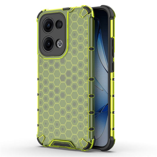 For Oppo Reno13 5G (Global) Case PC + TPU Phone Cover Honeycomb Shape - Green