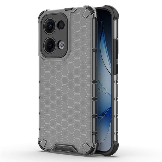 For Oppo Reno13 5G (Global) Case PC + TPU Phone Cover Honeycomb Shape - Black