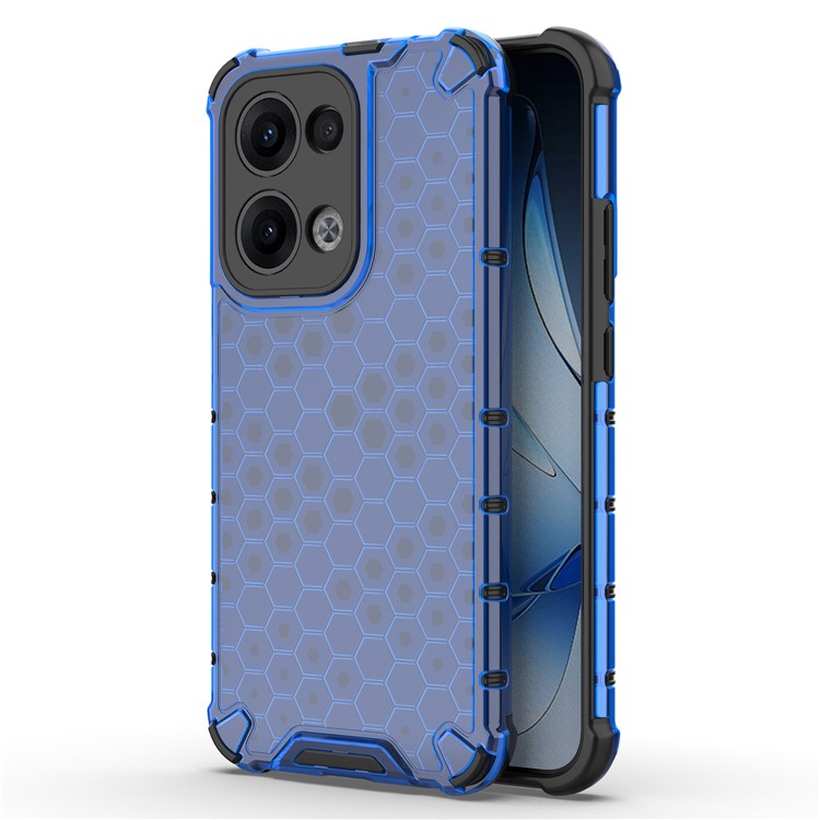 For Oppo Reno13 Pro 5G Case PC + TPU Phone Cover Honeycomb Shape - Blue