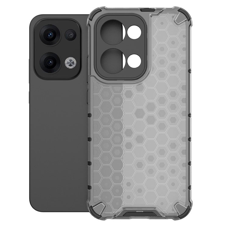 For Oppo Reno13 Pro 5G Case PC + TPU Phone Cover Honeycomb Shape - Black