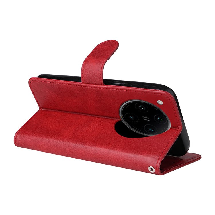 For Oppo Reno13 Pro 5G Case Wallet PU Leather Folio Flip Phone Cover - Red