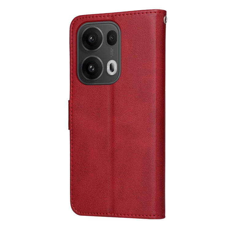 For Oppo Reno13 Pro 5G Case Wallet PU Leather Folio Flip Phone Cover - Red