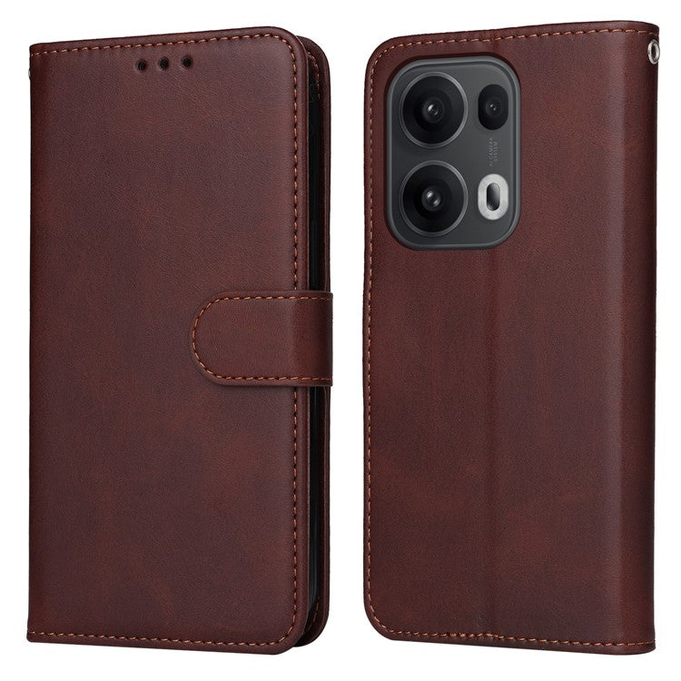 For Oppo Reno13 Pro 5G Case Wallet PU Leather Folio Flip Phone Cover - Brown
