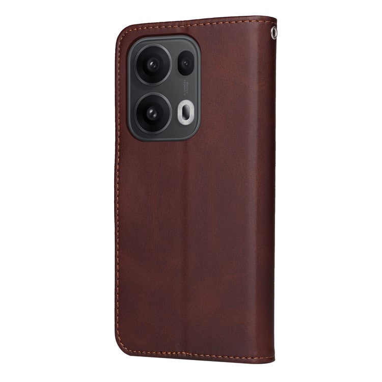 For Oppo Reno13 Pro 5G Case Wallet PU Leather Folio Flip Phone Cover - Brown