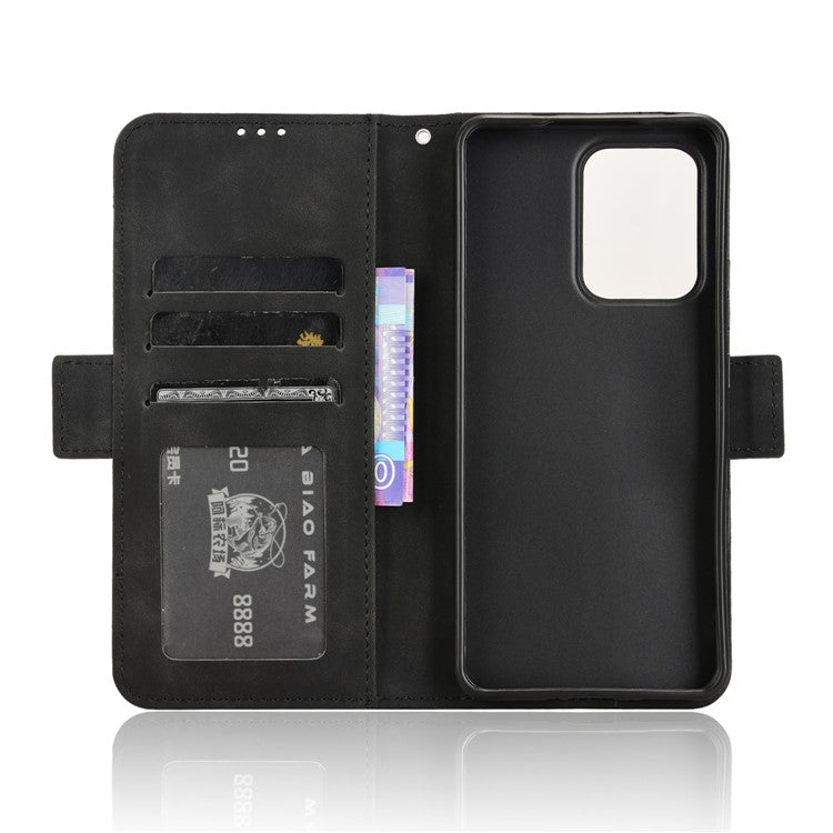 For Oppo Reno13 F 5G  /  Reno13 F 4G Leather Case Phone Wallet Cover with Multiple Card Slots - Black