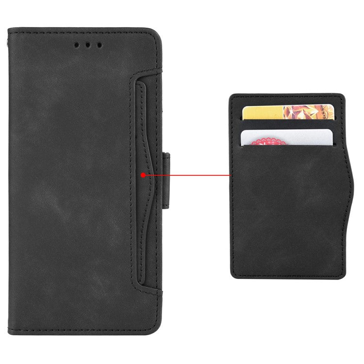 For Oppo Reno13 F 5G  /  Reno13 F 4G Leather Case Phone Wallet Cover with Multiple Card Slots - Black