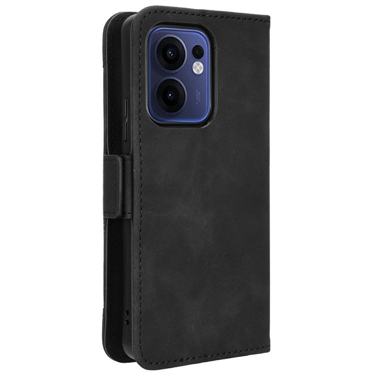 For Oppo Reno13 F 5G  /  Reno13 F 4G Leather Case Phone Wallet Cover with Multiple Card Slots - Black