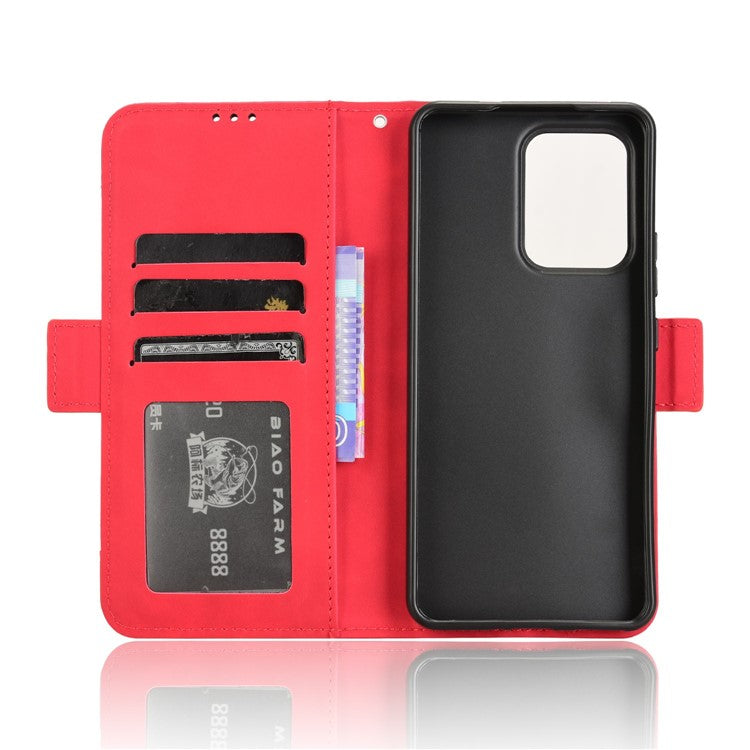 For Oppo Reno13 F 5G  /  Reno13 F 4G Leather Case Phone Wallet Cover with Multiple Card Slots - Red