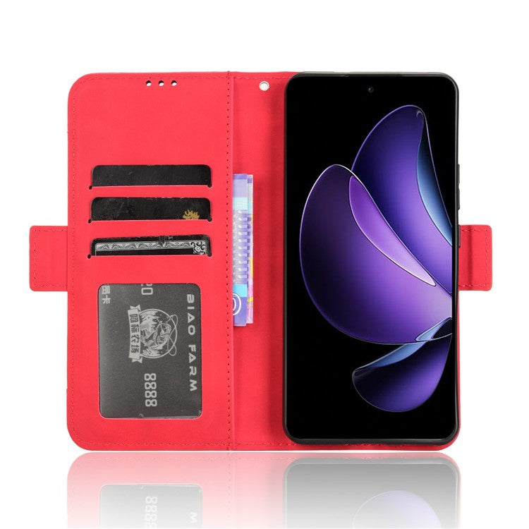 For Oppo Reno13 F 5G  /  Reno13 F 4G Leather Case Phone Wallet Cover with Multiple Card Slots - Red