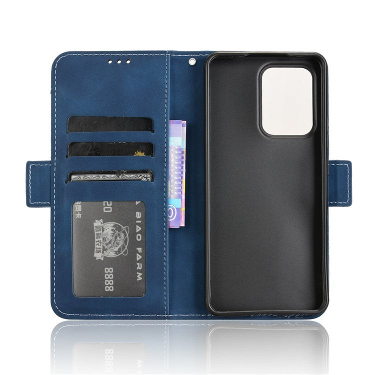 For Oppo Reno13 F 5G  /  Reno13 F 4G Leather Case Phone Wallet Cover with Multiple Card Slots - Blue