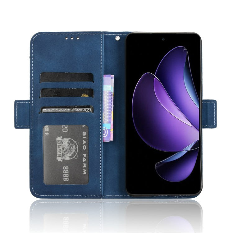 For Oppo Reno13 F 5G  /  Reno13 F 4G Leather Case Phone Wallet Cover with Multiple Card Slots - Blue