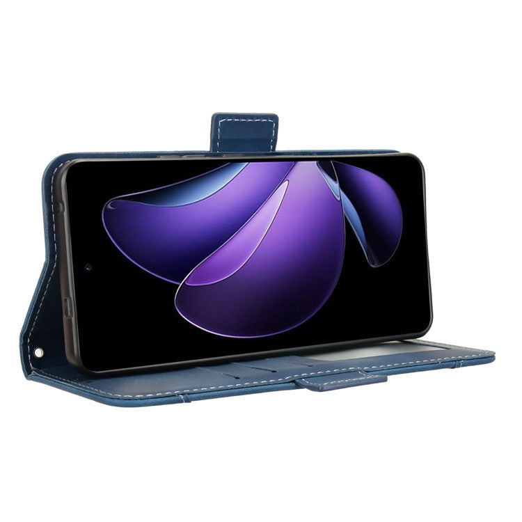 For Oppo Reno13 F 5G  /  Reno13 F 4G Leather Case Phone Wallet Cover with Multiple Card Slots - Blue