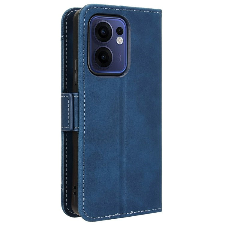 For Oppo Reno13 F 5G  /  Reno13 F 4G Leather Case Phone Wallet Cover with Multiple Card Slots - Blue