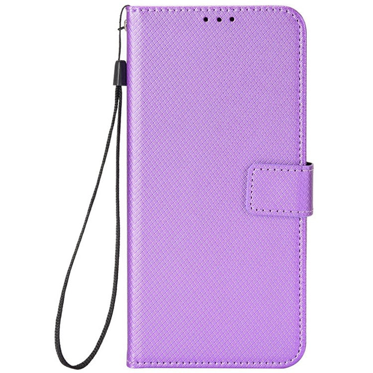 For Oppo Reno13 F 5G  /  Reno13 F 4G Case PU Leather Diamond Texture Wallet Phone Cover - Purple