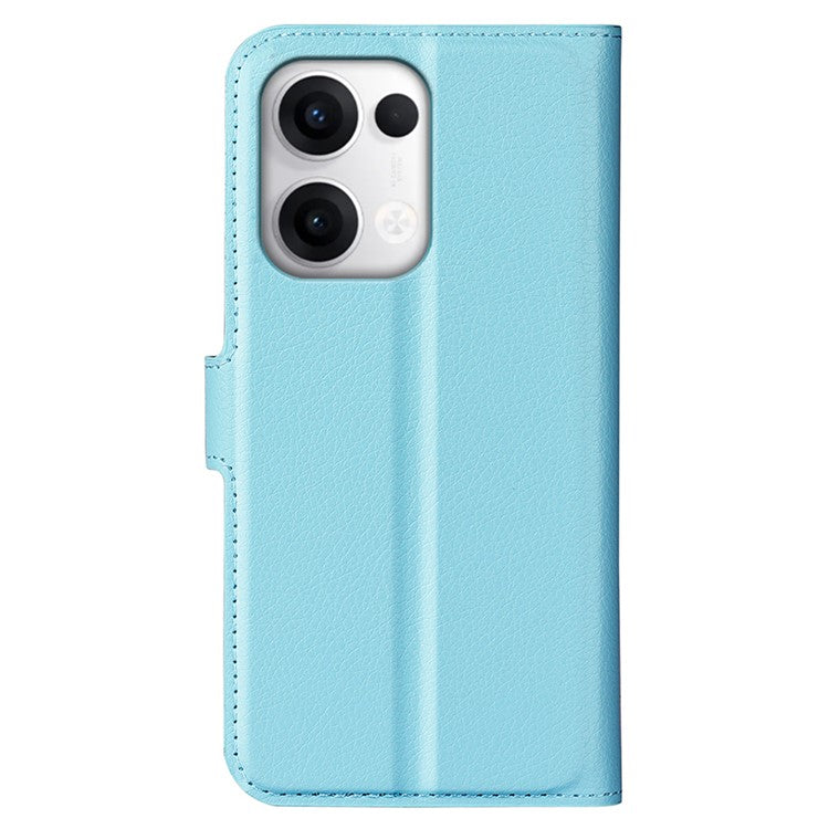 For Oppo Reno13 5G (Global) Case Litchi Texture Shockproof Leather Wallet Phone Cover - Blue