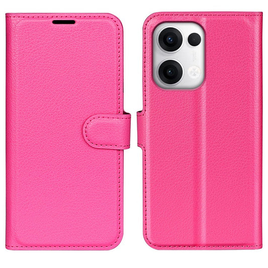 For Oppo Reno13 5G (Global) Case Litchi Texture Shockproof Leather Wallet Phone Cover - Rose