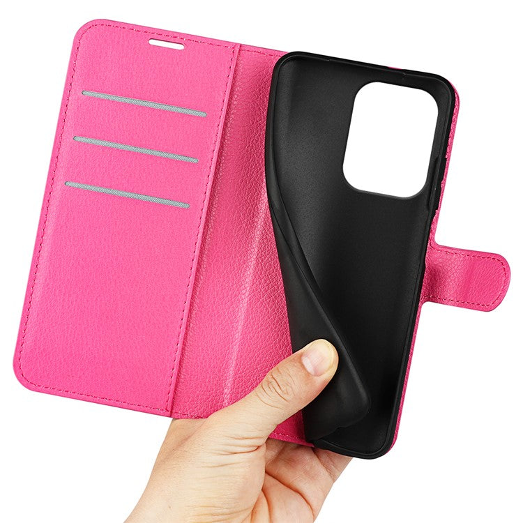 For Oppo Reno13 5G (Global) Case Litchi Texture Shockproof Leather Wallet Phone Cover - Rose