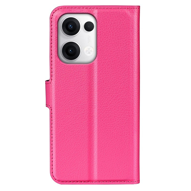 For Oppo Reno13 5G (Global) Case Litchi Texture Shockproof Leather Wallet Phone Cover - Rose
