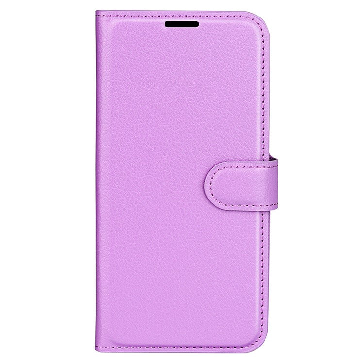 For Oppo Reno13 5G (Global) Case Litchi Texture Shockproof Leather Wallet Phone Cover - Purple