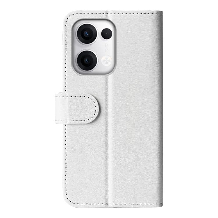 For Oppo Reno13 5G (Global) Wallet Case Crazy Horse Texture Stand Leather Phone Cover - White