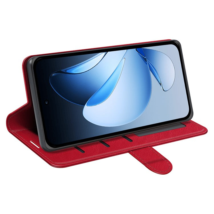 For Oppo Reno13 5G (Global) Wallet Case Crazy Horse Texture Stand Leather Phone Cover - Red
