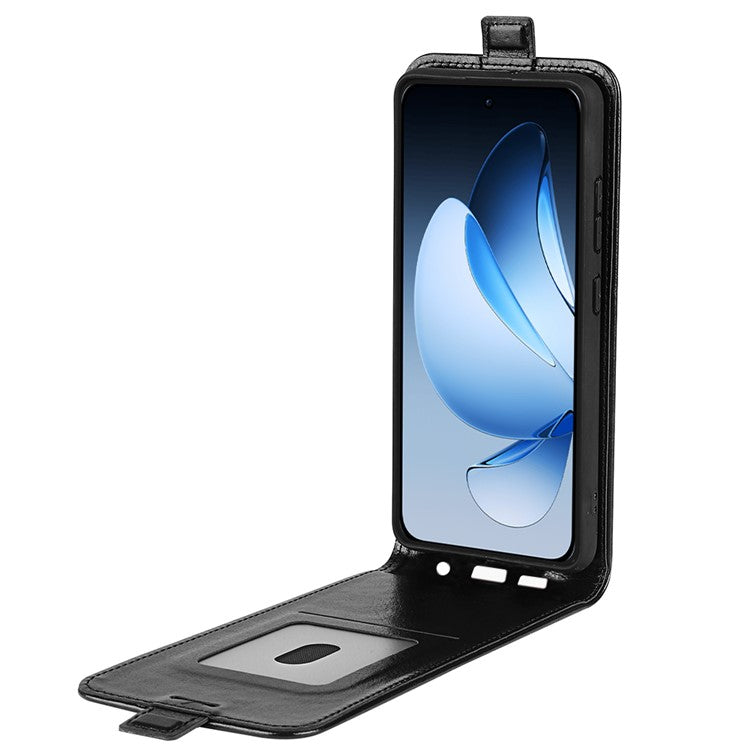 For Oppo Reno13 5G (Global) Case with Card Slots Vertical Flip Leather Phone Cover - Black