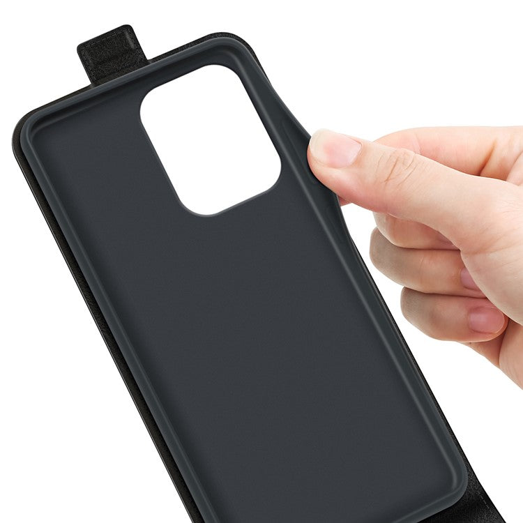 For Oppo Reno13 5G (Global) Case with Card Slots Vertical Flip Leather Phone Cover - Black